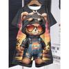 Directional Hot Selling Summer Boys Cool Dinosaur with Stars Printed Short-Sleeved Shorts Suit Abstract Style