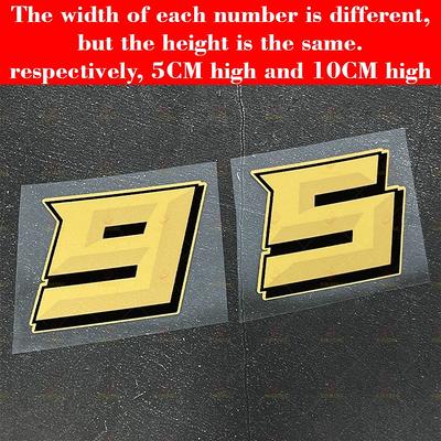 1pc Gold Number Motorcyclestickers Waterproof for Motorcycle Fairing Helmet Fuel Tank Car Fuel Cap Scooter Universal Vinyl Decal
