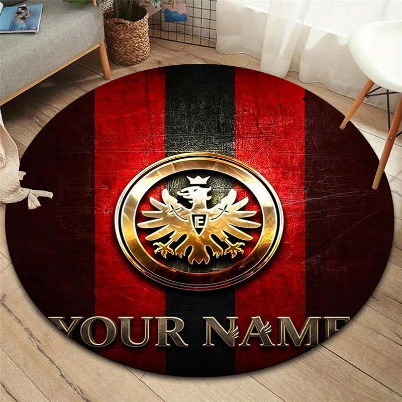 Eintracht Frankfurt Custom Name Round Area Rug,Carpet Rug for Living Room Bedroom Sofa Playroom Decor,Non-slip Floor Mat