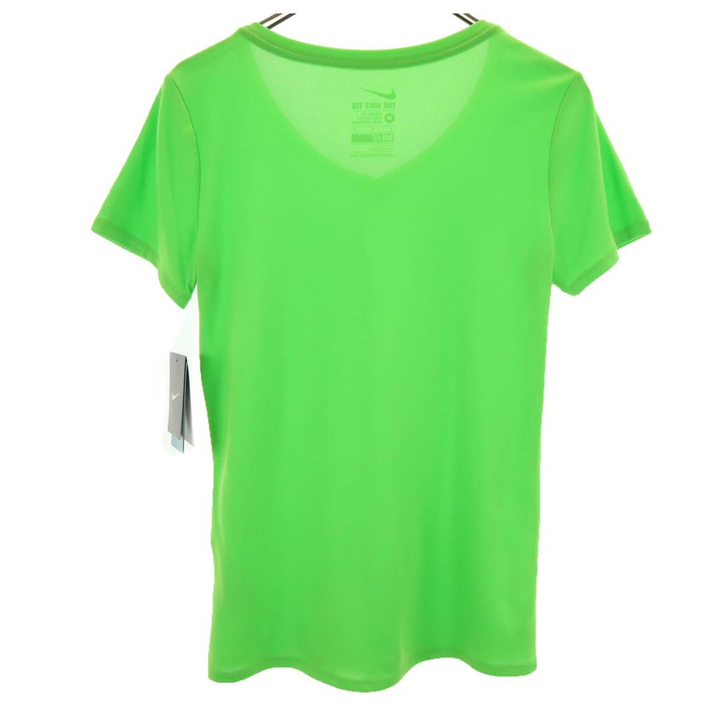 Unused NIKE Short Sleeve V Neck T-shirt M Green System DRI-FIT Women Used