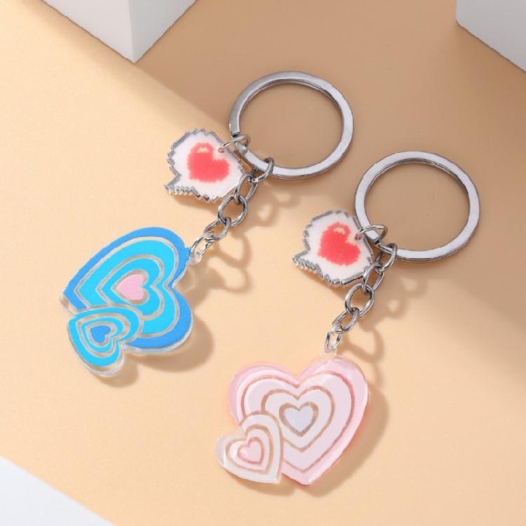 Flower Butterfly Heart Keychains Cartoon Pendant Keyring Handbag Charm Pendant
