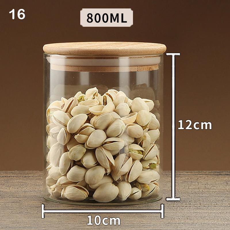Sealed Food Storage Box Pots Glass Jar Coffee Jars With Lid Transparent Cereal Candy Dried Jars Fridge Storage Tank Containers
