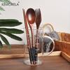 Japanese Wooden Chopsticks Fork Spoon Set Chinese Food Western Food Reusable Family Travel Chopsticks Fork Spoon Three-Piece Set