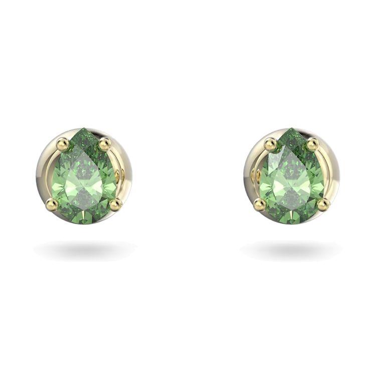 Swarovski Stilla Pear Cut Fashion Trendy Small Earrings Women earrings Green 5639120 Box (Random Color),F,Green