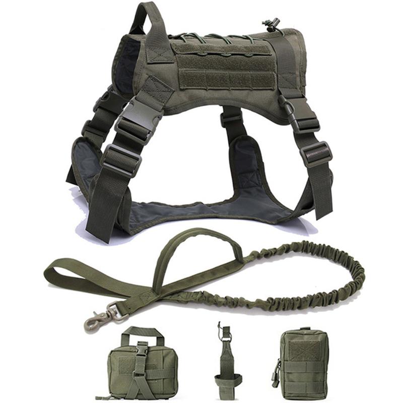 Tactisch Militair Vest voor Huisdieren Buiten Trainingsvest Hondentuig en Lijn Set Met Halsband Voor Middelgrote Grote Honden Duitse Herder