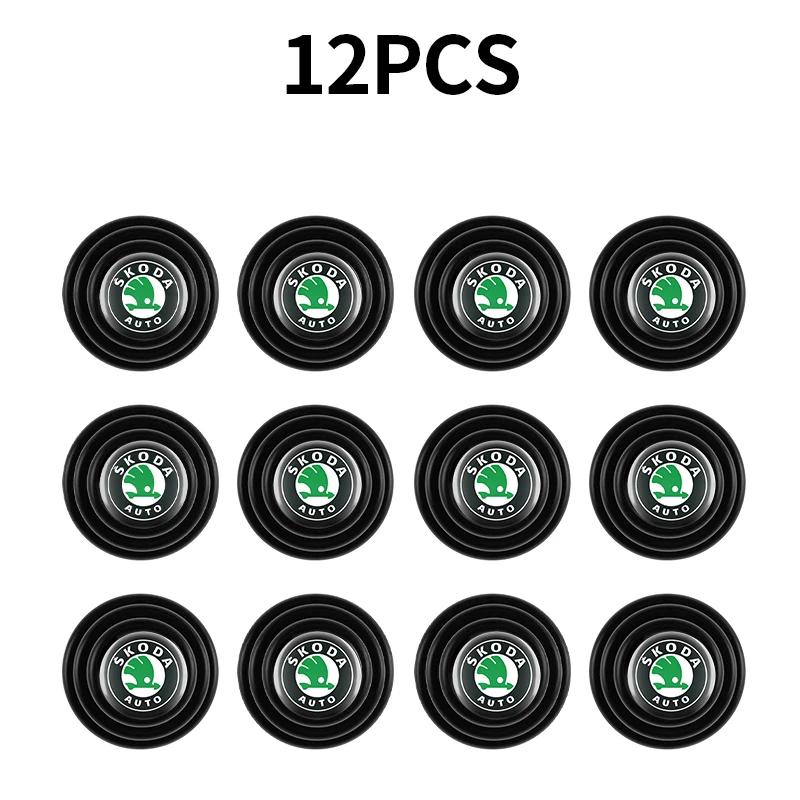 SBNI3 Car Door Shock Absorber Gasket Anti-collision Silicone Sticker Pads For Skoda Octavia Rapid Fabia S Logo A7 Superb KAMIQ