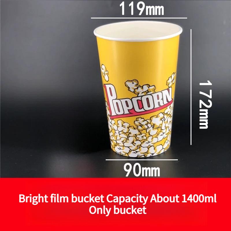 Large Capacity Popcorn Bucket Disposable Food Grade Paper Bucket Thickened Packag Box for Cinemas Oil Proof and Leak Proof Snack Packaging Container