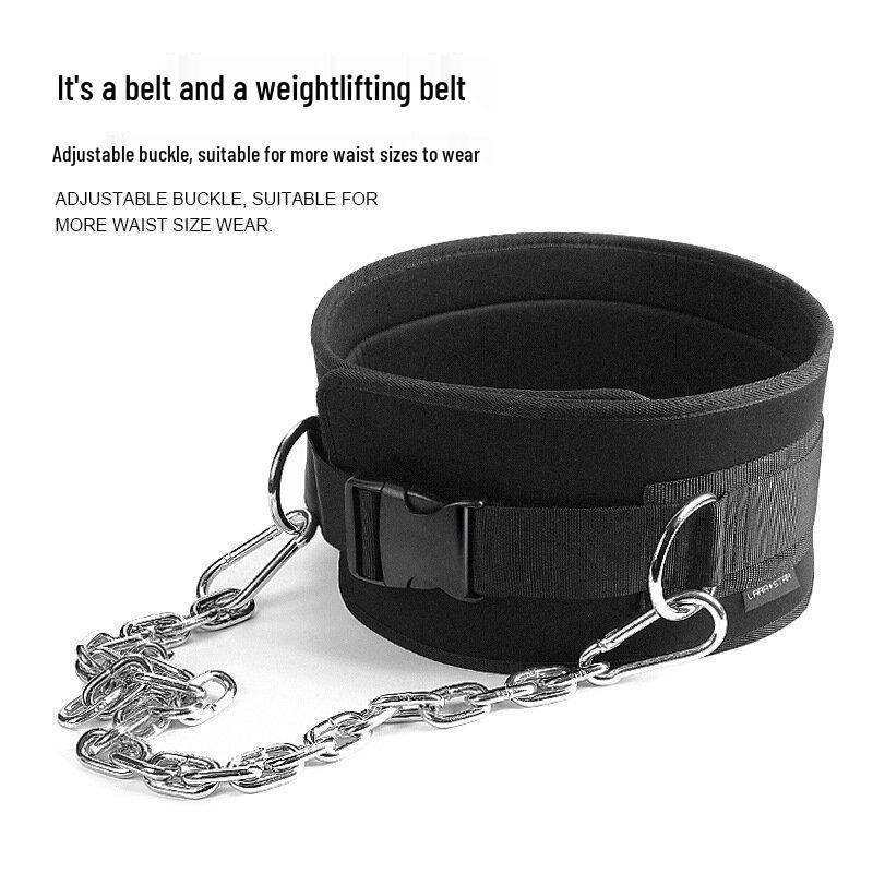 Pull-up & Weightlifting Waist Support Belt with Iron Chain for Strength Training