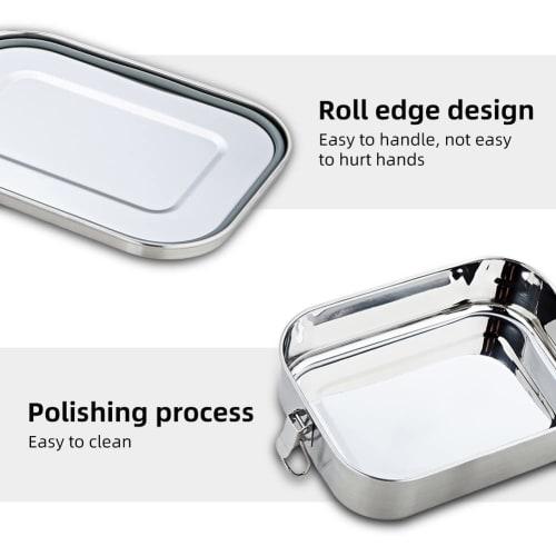 SHUBIAO Bento Box, 304 Stainless Steel Lunch Container - 2-Compartment Metal Lunch Container, Metal Lunch Box for Kids and Adults, 800ML, Dishwasher S