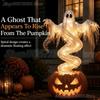Lampă de Curte Dovleac Fantomatic Rotativ, Lumină de Sol pentru Grădină LED de Halloween | Decor Dovleac Fantomatic Iluminat de Exterior pentru Halloween