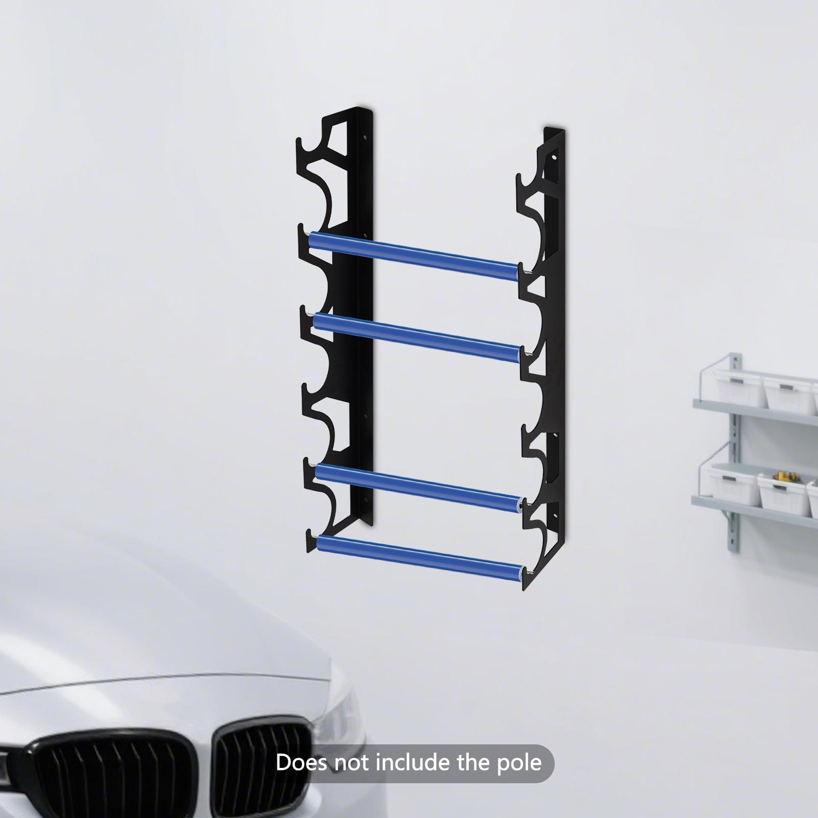 

Wall Mounted Black Vinyl Roll Rack, 6-Tier Metal Storage Organizer W/ 2 Brackets, Holds 6 Rolls & Supports 44lbs for Craft Room чёрный