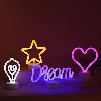 Multi-style LED Night LampNeon Sign Battery Decoration Star Rainbow For Home Children Room Bedside Night Light Decor Table Light