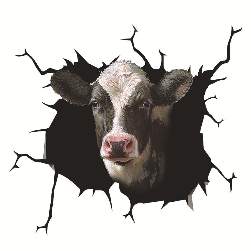 Animal Car Stickers Waterproof PVC Auto Scratch Occlude 3D Simulation Electrostatic Decal Car Window Home Decoration