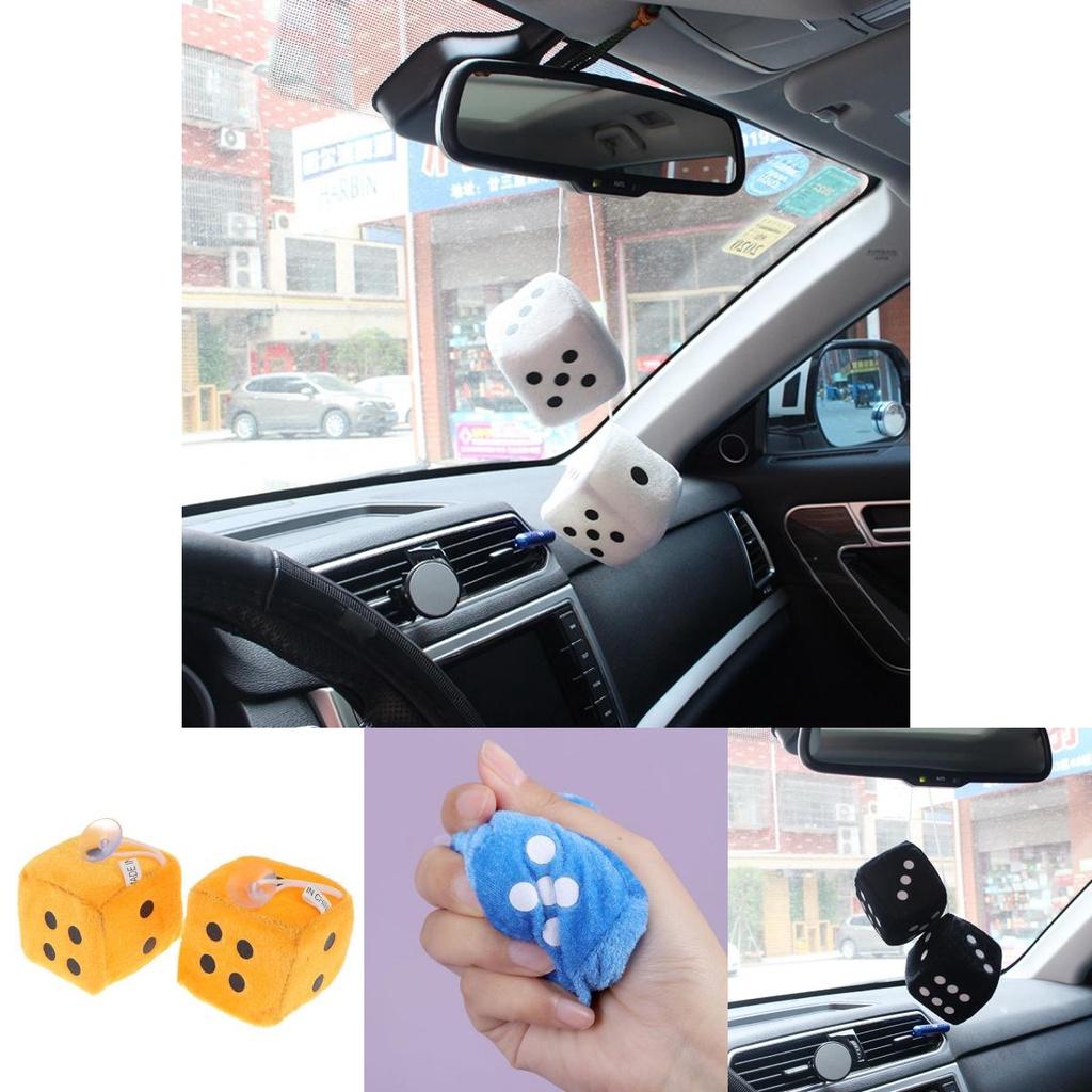Plush Dice Party Pendant Soft Fluffy Car Decoration