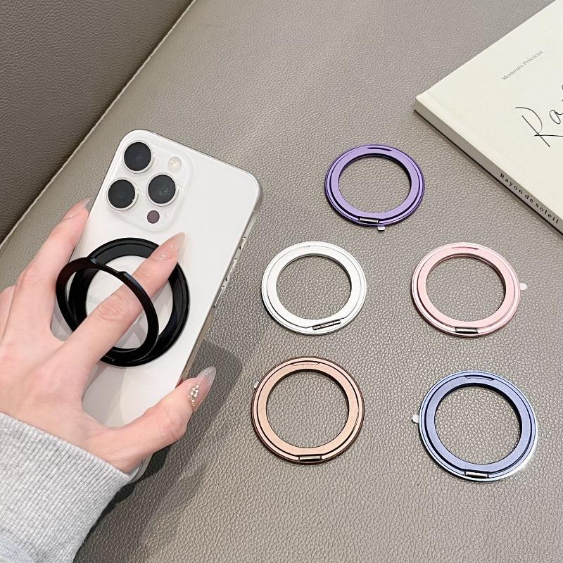 Ultra Thin Aluminum Alloy Adhesive Rotating Ring Portable Desktop Phone Holder