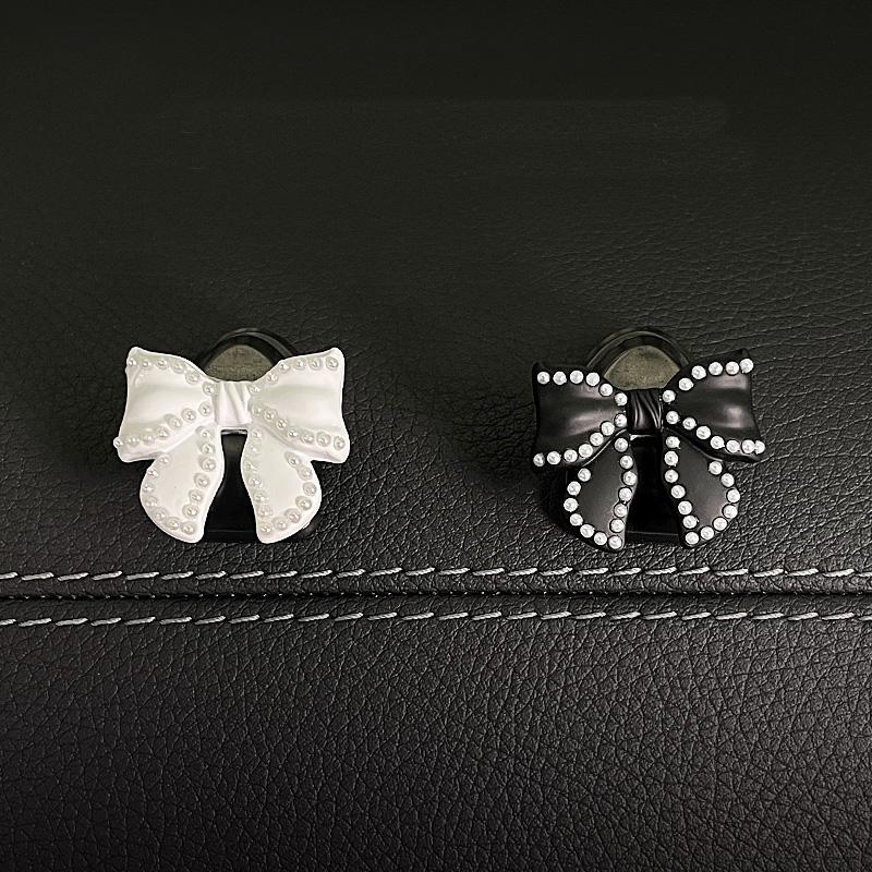 Car Style Bow Cartoon Rhinestone Mini Auto Hooks Seat Back Holder For Keys Hangers Home Office Hooks Storage Style Accessories