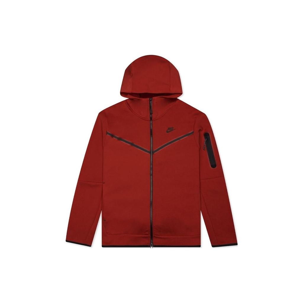 Nike Sportswear Tech Fleece Hoodie Gym Red/Black Men Streetwear CU4489-687