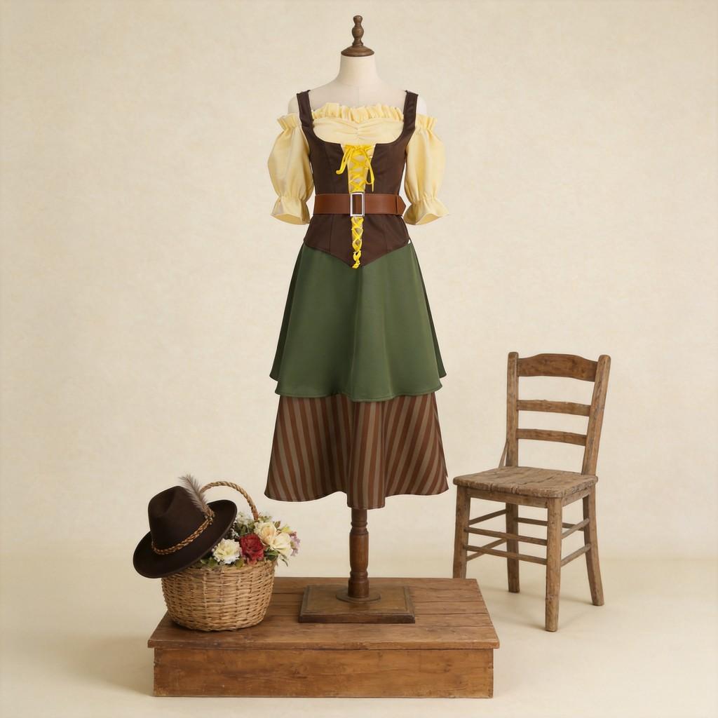 European Fantasy Dirndl Dress Cosplay Costume For Stage Performances