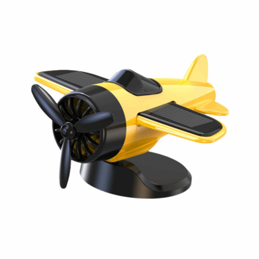 Creative Car Solar Airplane Ornaments 360° Rotary Solar Powered Aircraft Ornaments  Woman Man