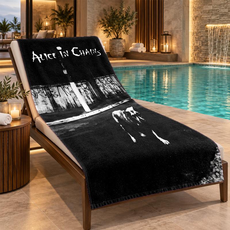 Beach Towel with Alice in Chains Design, Quick Dry Lightweight Towel for Swimming Pool Travel