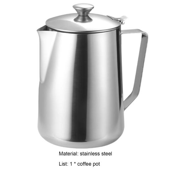 Coffee Frothing Pitcher with Lid Multi-functional Stainless Steel Latte Art Milk Frother Cup Barista Tool