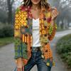 Women's Fashion Plaid Print Long Sleeve Ruffled Open Front Jacket