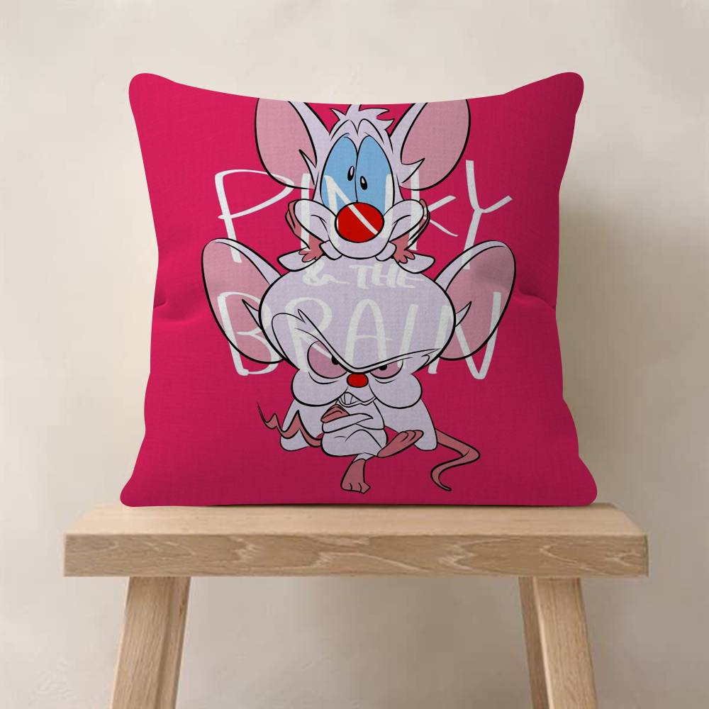 Cartoon Pinky and the Brain  Office Cushion Pillowcase Car Cushion Cover45X45CM Lumbar Pillowcase Sofa Pillowcover 30x30cm
