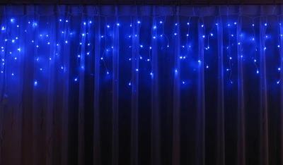 Blue Outdoor Light Decoration - 100 LEDs, Total, Highly Resistant To Weather Conditions, Energy-saving, with Socket - IP44.