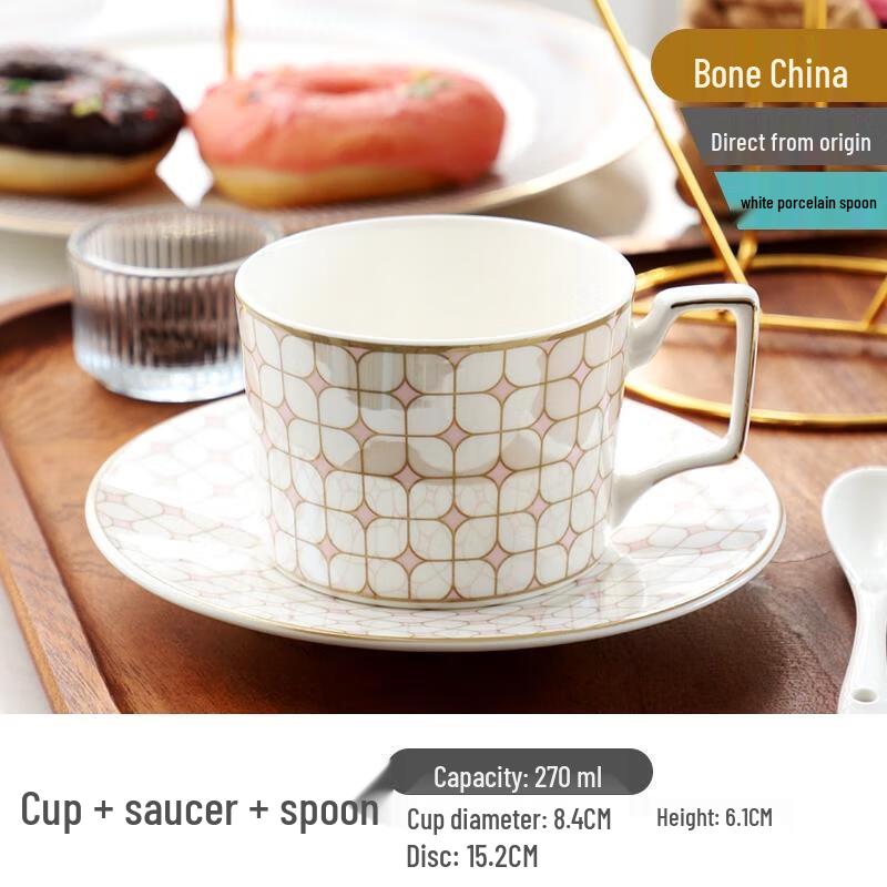 

HANDUNYOU Light Luxury Golden Dagger Glass Coffee Cup Set