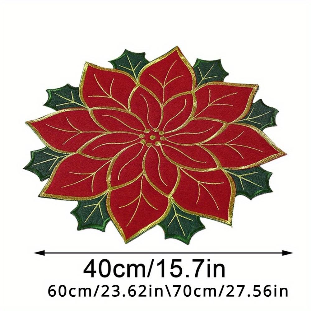 Red Snowflake Drink Coaster New Year Christmas Decoration Felt Dish Tray Pad Dinner Table Accessory Dinnerware Cup Mat