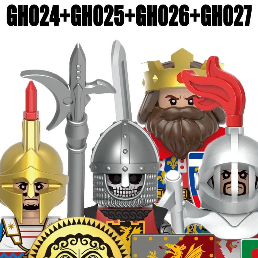 Medieval Military Europe King Soldier Figures Building Blocks Castle Lion Knight Sword Infantry Weapon Warrior Bricks Toys Gifts