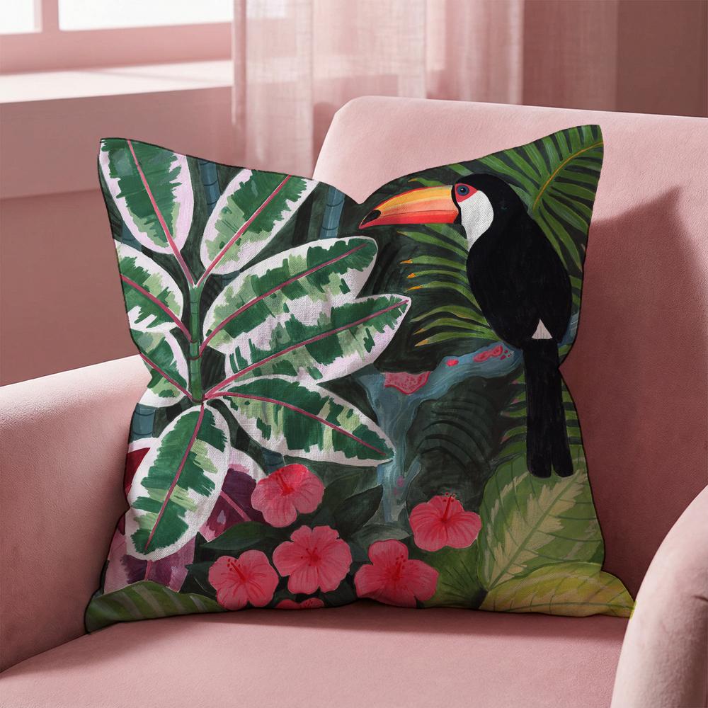 Cheetah Llama Leopard Jungle Cushion Cover Multi-Scene Pillow Cover for Home & Car - Reversible, Soft & Durable for Daily Use