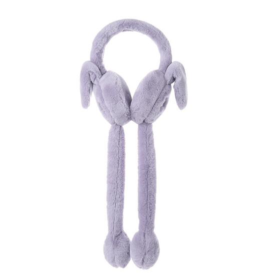 

Jumping Earmuffs Fine Plush Cold-resistant Rabbit Design Winter Warm Ear Warmer for Outdoor сірий