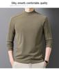 Men's Thickened Warm Long-Sleeve Hoodie, 2025: Half-High Collar, Double-Sided German Fleece, Self-Heating Solid Color Base Layer