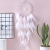 Girl Heart Dream Catcher National Feather Ornaments Lace Ribbons Feathers Wrapped Lights Girls Room Decor Dreamcatcher