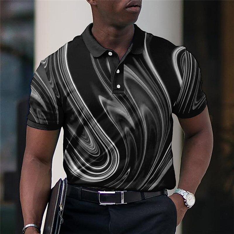 

мужская футболка поло с коротким рукавом, топы с 3D-принтом, модные, из полиэстера, дышащие, удобные, футболки поло 4XL