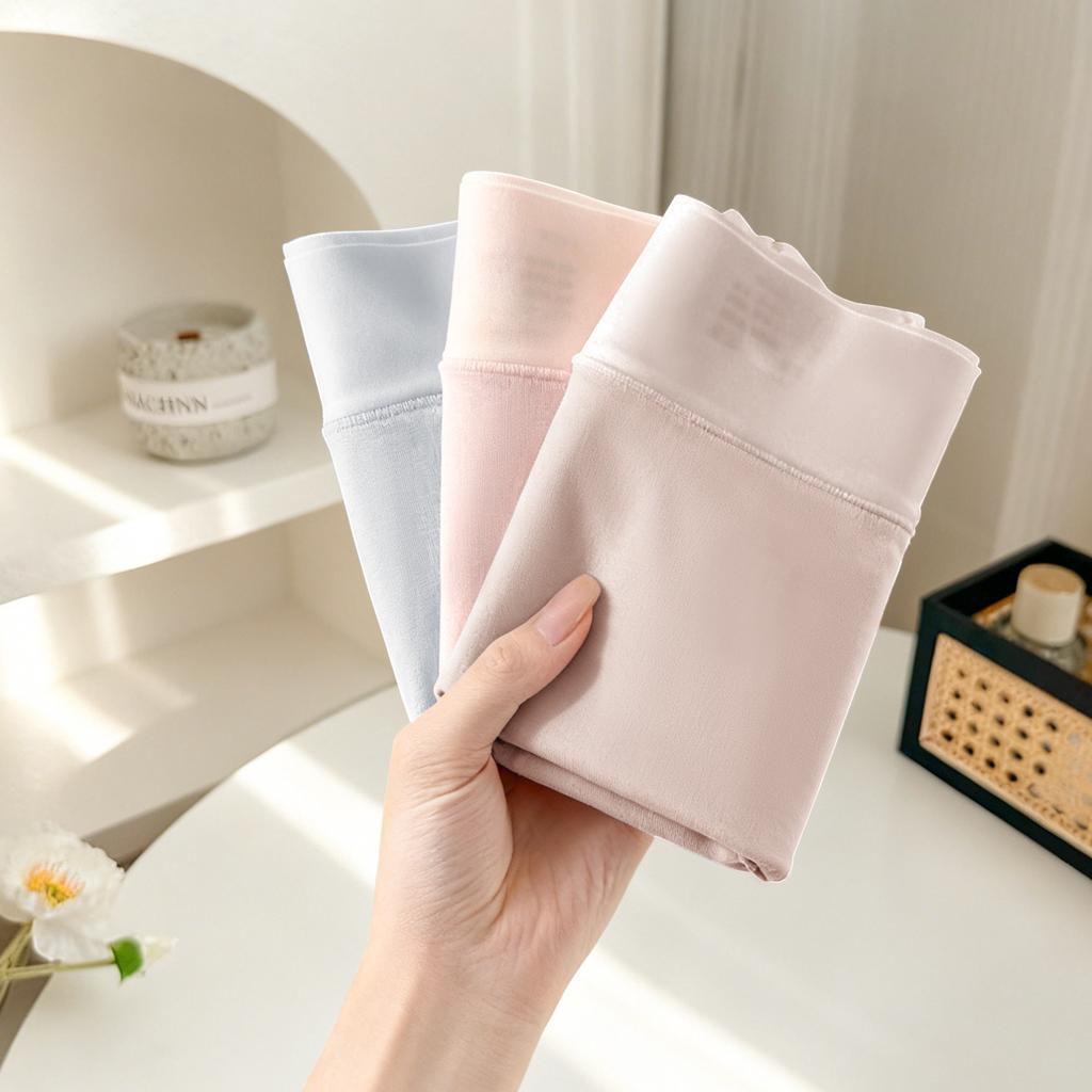 Women's Spring and Summer Pure Cotton Abdominal Non Trace Antibacterial Extended Middle and High Waist Underwear