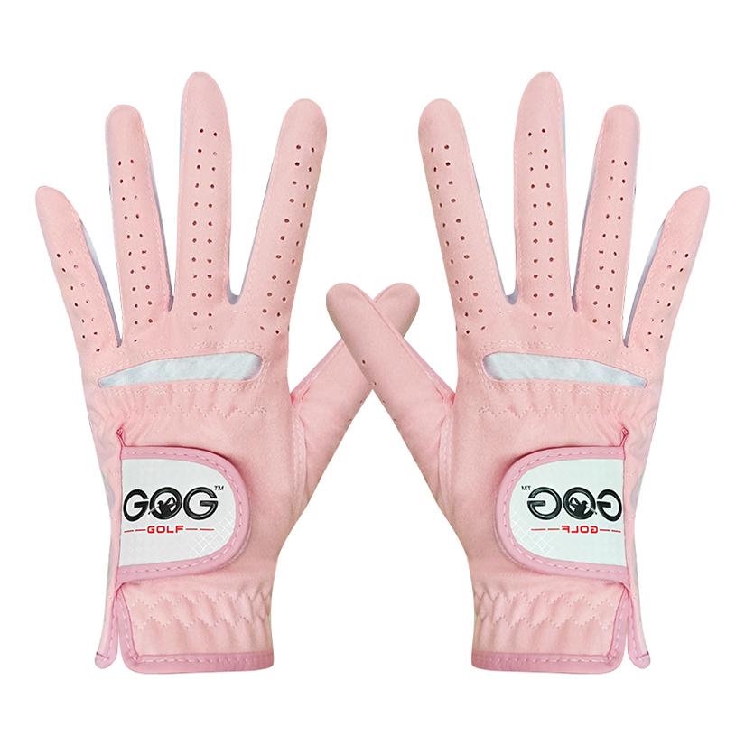Golf Gloves for Women Lady Girl Professional 1 Pair Pink Blue 2 Colors Fabric Sports Golf Game Ball Tennis Baseball Gift 1 Pair 6
