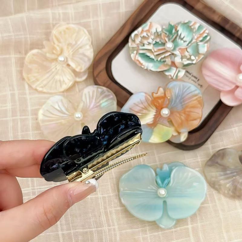Korean Style Moth Orchid Acetate Hair Clips Sweet Flower Series Hairpin Ins Side Clip For Women Girls Hair Accessories