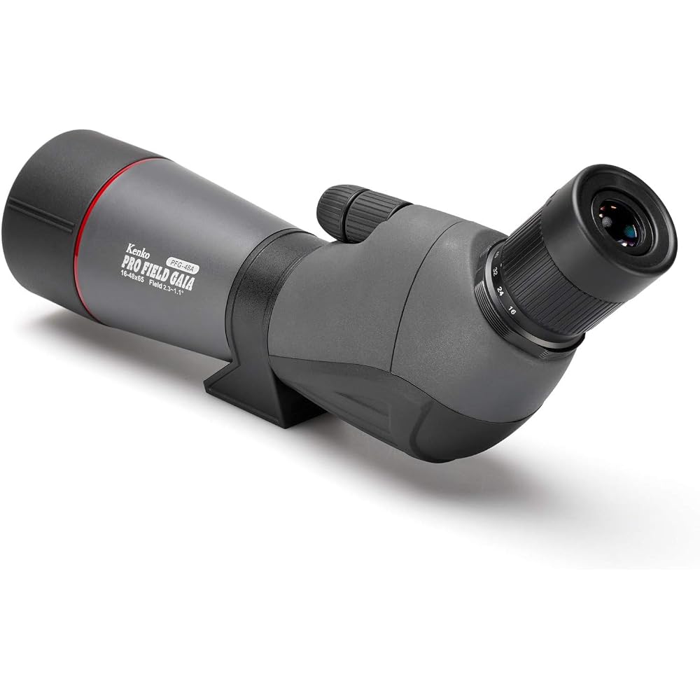 Kenko PRO FIELD GAIA Field Scope, 16-48x Magnification, 65mm Objective Lens, Angled Eyecup, Waterproof (IPX5), Dual Focus, PFG-48A