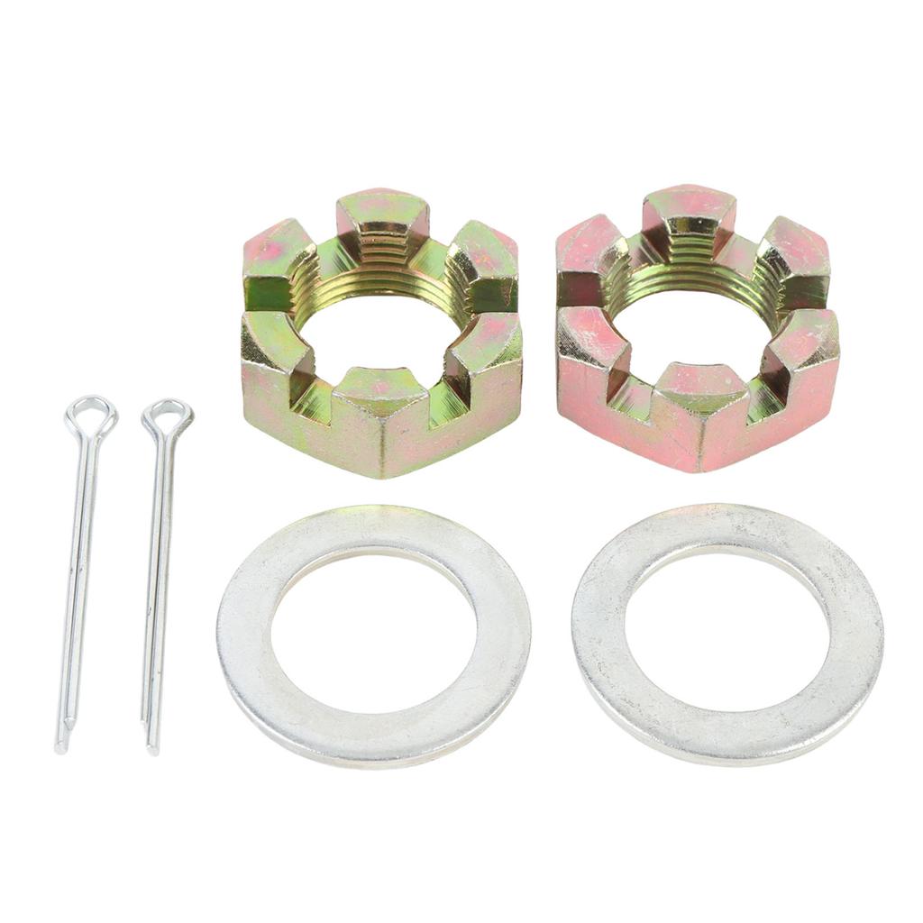 2 Sets Trailer Nut Kit with 1in Shaft Spindle Nuts 1in Washer 2.2in Cotter Pins Galvanized for 1in Shaft Spindle