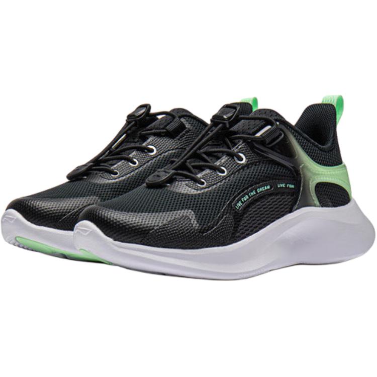 Li Ning Fashionable Comfortable Non-Slip Durable Low-Top Kids Running Shoes Kids Sneaker Black YKNU026-1