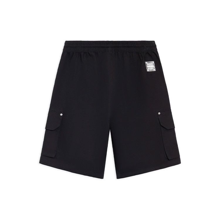 Li-Ning Badfive Simple Solid Color Loose Casual Shorts Men Bottoms Black AKSS361-2
