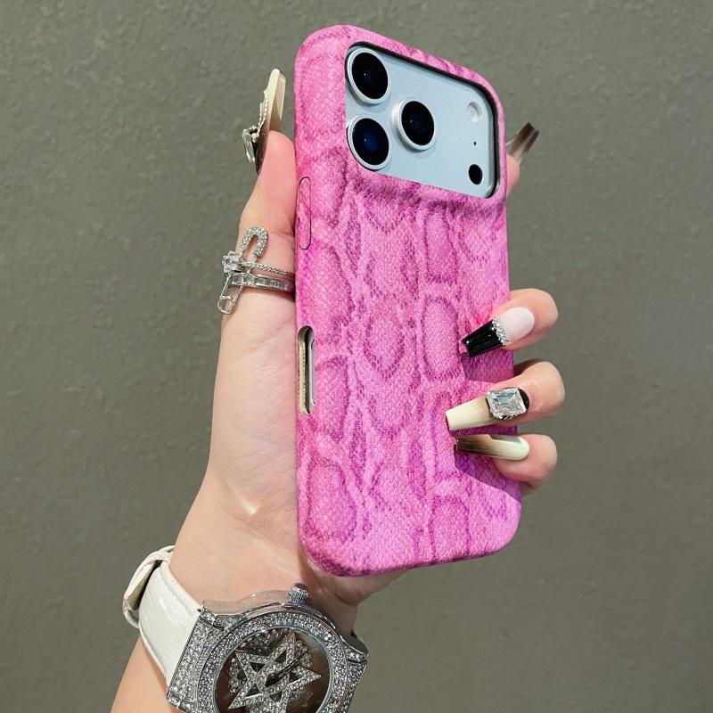 Husă Colorată Strălucitoare din Piele de Șarpe de Lux pentru iPhone 17 16 15 14 13 Pro Max Capac Premium cu Model Imitație Piele de Șarpe Rezistent la Șocuri