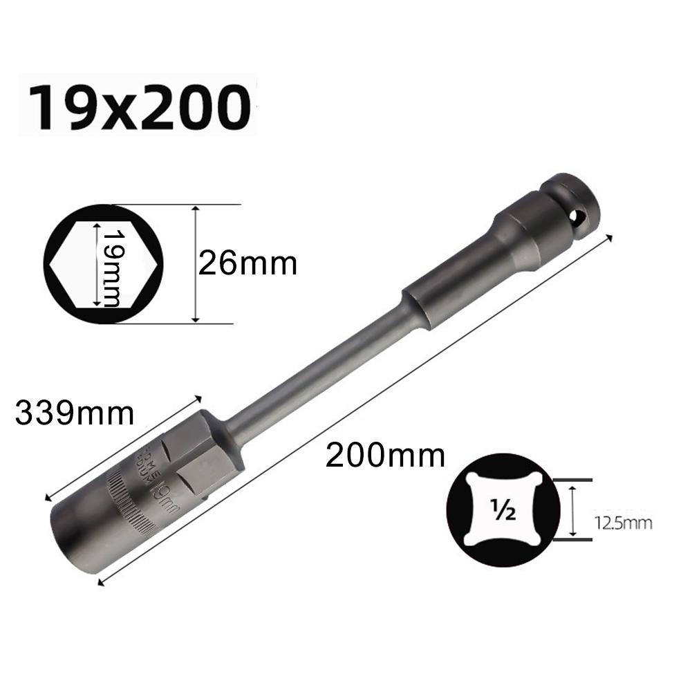 8-19mm Extra Long Socket Hex Nut Socket Wrenches Automobiles Repair Tools 1/2 Interface Wrench Extension Bar Hand Tools