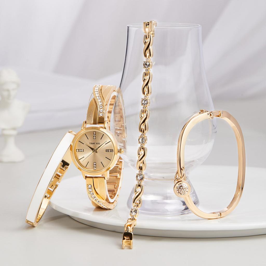 [TIME100] Gift Set: Women's Watch and Bracelet, Gift Wrapping