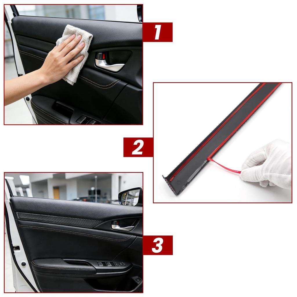 Inner door protection cover, carbon fiber garnish, suitable for the 10th generation Honda Civic. Interior parts, wear-resistant, protective trim,