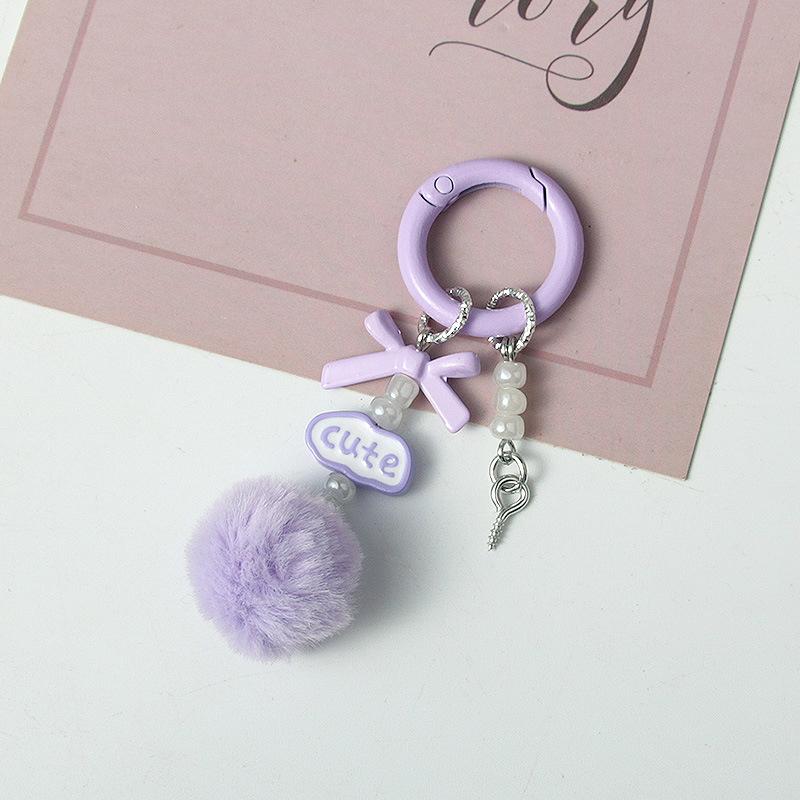 

Милый простой брелок с подвеской в виде помпона для женщин и девочек, красочный брелок с подвеской в виде помпона, украшение для рюкзака, аксессуары, подарки