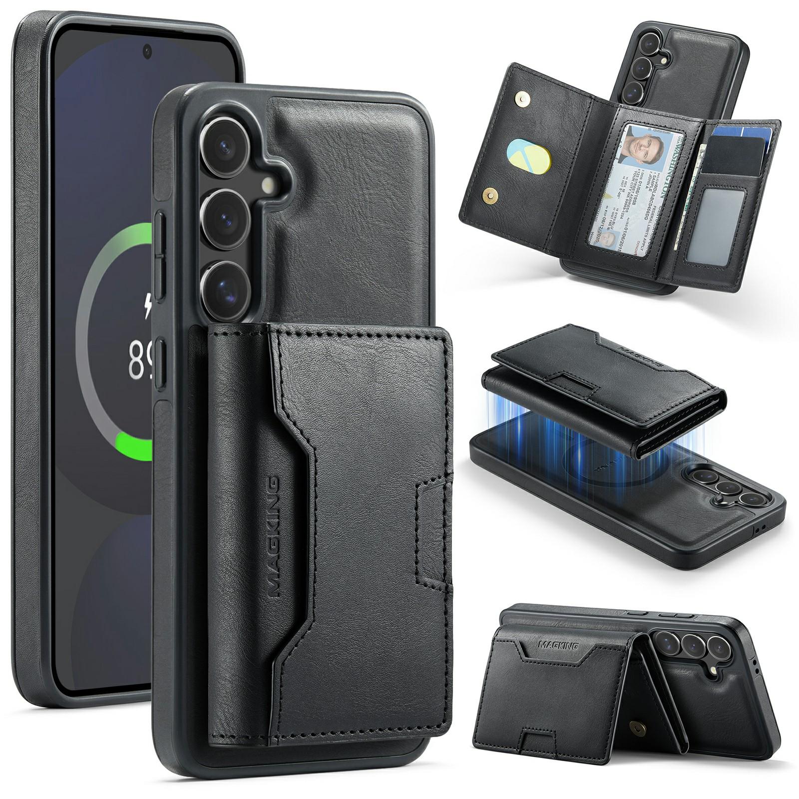 

MAGKING Серія K4 Для Samsung Galaxy S24 FE Магнітний Чохол Знімний Гаманець PU TPU PC Чохол для Телефона