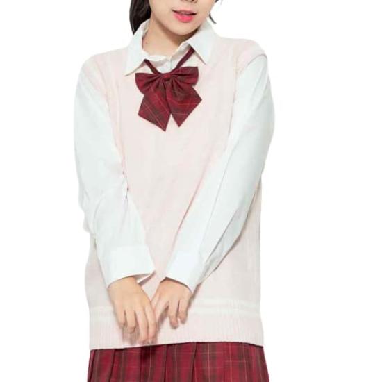 WEGO Knit School Sweater Student Solid Commuting Vest for High School and Junior High School Fall and Spring and Sizes Vest Pink Women's Vest, Top,